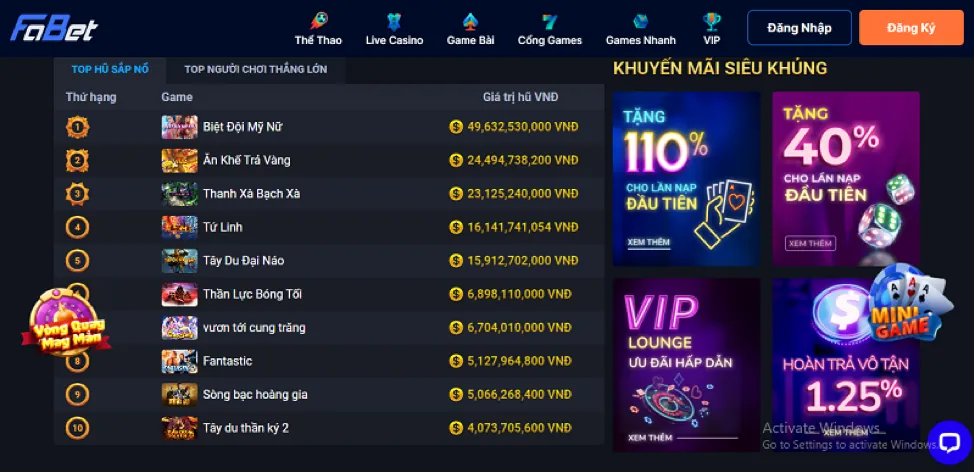Chơi Nổ Hũ trên di động tại 7789bet đá gà